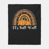 Pumpkin It's Fall Y’all Happy Fall Erntedank Fleecedecke (Vorderseite)