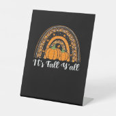 Pumpkin It's Fall Y’all Happy Fall Erntedank Sockelschild (Vorderseite)