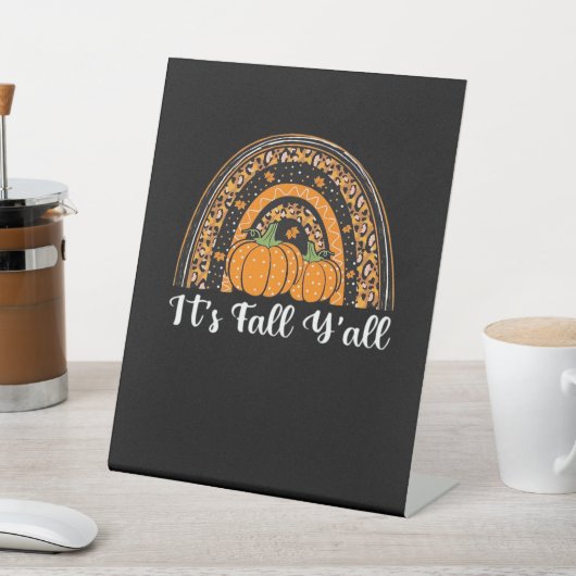 Pumpkin It's Fall Y’all Happy Fall Erntedank Sockelschild (In SItu)