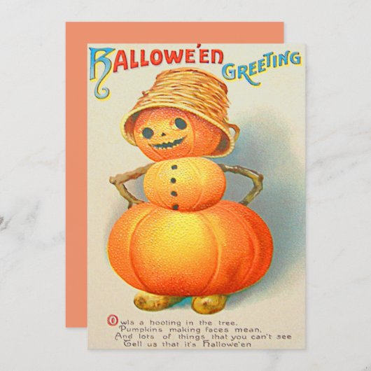 Pumpkin Jack O' Lantern Snowman (Vorne/Hinten)
