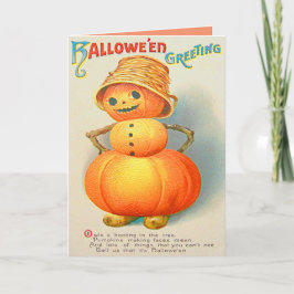 Pumpkin Jack O' Lantern Snowman Karte