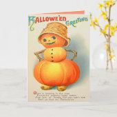 Pumpkin Jack O' Lantern Snowman Karte (Gelbe Blume)