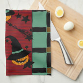 Pumpkin Jack-o’-Lanterns in Flight Tea Towel Geschirrtuch (Viertel Falte)