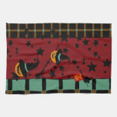 Pumpkin Jack-o’-Lanterns in Flight Tea Towel Geschirrtuch (Horizontal)