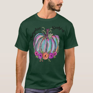 Pumpkin-JahresblumePumpkin farbiger Herbst Herbst T-Shirt