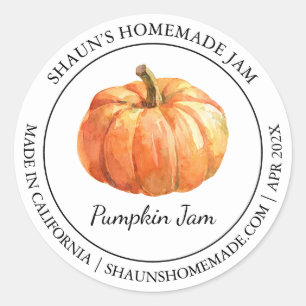 Pumpkin Jam Modern Label Runder Aufkleber