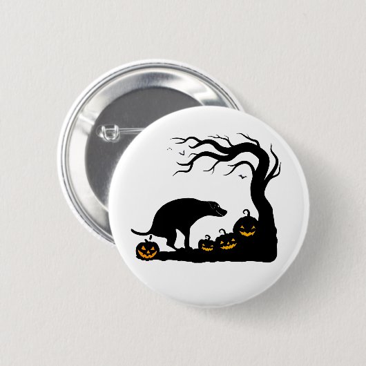 Pumpkin Kackte Patrol Funny Halloween Hund Button (Vorne & Hinten)