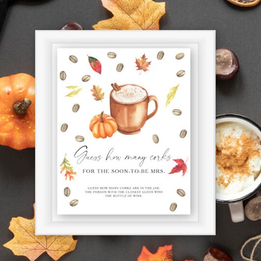 Pumpkin-Kaffee-Brautparty wie viele Korken Poster