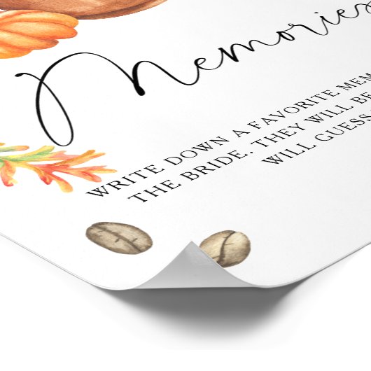 Pumpkin-Kaffee-Erinnerungen mit der Braut Poster (Ecke)
