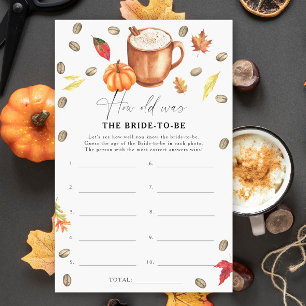 Pumpkin-Kaffee Wie alt war die Braut, um Spiel zu