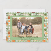 Pumpkin Kariert Erntedank Foto Ferienkarte Feiertagskarte (Vorderseite)