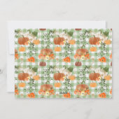 Pumpkin Kariert Erntedank Foto Ferienkarte Feiertagskarte (Rückseite)