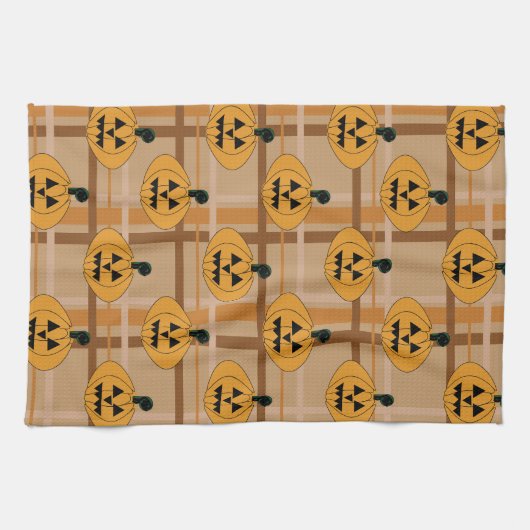 Pumpkin Kariert Geschirrtuch (Horizontal)