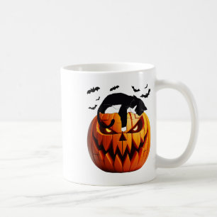 Pumpkin Katze Tuxedo Halloween bringen Spannung fü Kaffeetasse