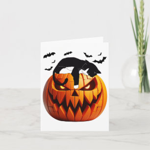 Pumpkin Katze Tuxedo Halloween bringen Spannung fü Karte