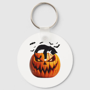 Pumpkin Katze Tuxedo Halloween bringen Spannung fü Schlüsselanhänger