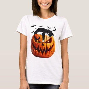 Pumpkin Katze Tuxedo Halloween bringen Spannung fü T-Shirt