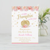 Pumpkin-Kinderdusche Einladung (Stehend Vorderseite)