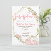 Pumpkin-Kinderdusche Einladungen für ein Mädchen (Stehend Vorderseite)