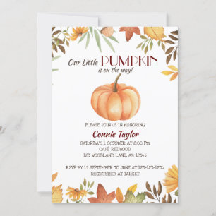 Pumpkin-Kinderdusche, Herbstblätterung, Herbstspri Einladung