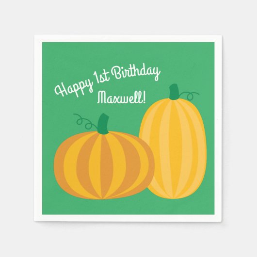 Pumpkin Kindergeburtstag Party Serviette (Vorderseite)