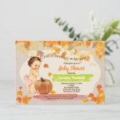 Pumpkin-Kindermädchen Dusche rustikal Vintag Einladung (Stehend Vorderseite)