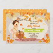 Pumpkin-Kindermädchen Dusche rustikal Vintag Einladung (Vorne/Hinten)