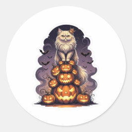 Pumpkin King Persian - Persian Cat Halloween Runder Aufkleber