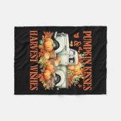Pumpkin Kisses and Harvest wünscht Farm Truck Dank Fleecedecke (Vorderseite (Horizontal))