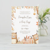 Pumpkin Kisses & Bear Hugs Kinderdusche Einladung (Stehend Vorderseite)