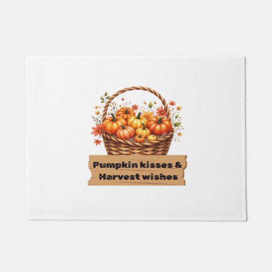 Pumpkin Kisses & Harvest Wünsche Fall Design Overs Fußmatte (Vorderseite)