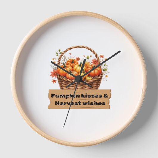 Pumpkin Kisses & Harvest Wünsche Fall Design Overs Uhr (Vorderseite)