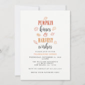 Pumpkin Kisses & Harvest wünscht Erntedank Party Einladung (Vorderseite)