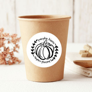 Pumpkin Kisses Harvest wünscht Erntedank Runder Aufkleber