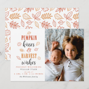 Pumpkin Kisses & Harvest wünscht neues Baby Einladung