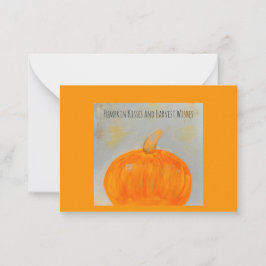 Pumpkin Kisses Orange-Flachbehandlungskarte Mitteilungskarte