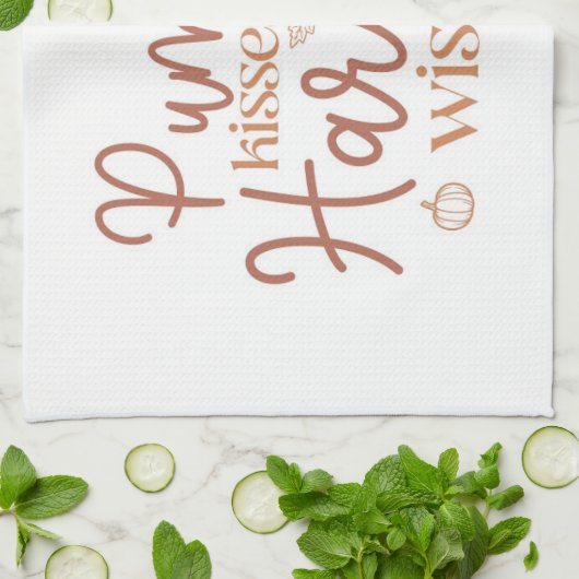 Pumpkin Kisses und Harvest Wünsche Geschirrtuch (Gefaltet)