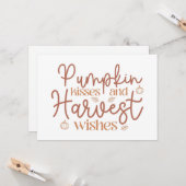 Pumpkin Kisses und Harvest Wünsche Karte (Vorderseite/Rückseite Beispiel)