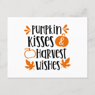 Pumpkin Kisses und Harvest Wünsche Postkarte