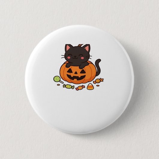 Pumpkin Kitty Parade Essential T - Shirt Button (Vorderseite)