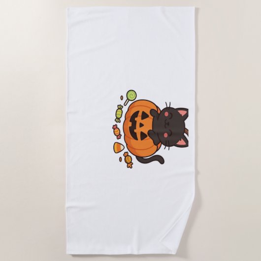Pumpkin Kitty Parade Essential T - Shirt Strandtuch (Vorderseite)