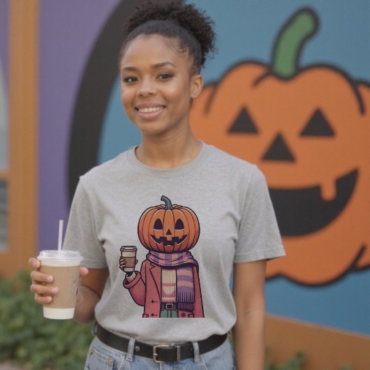 Pumpkin-Kopf-Kaffeesaison Halloween T-Shirt