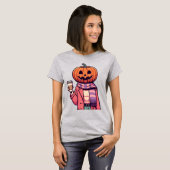 Pumpkin-Kopf-Kaffeesaison Halloween T-Shirt (Vorne ganz)