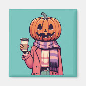 Pumpkin-Kopf-Kaffeesaison Magnet (Vorne)