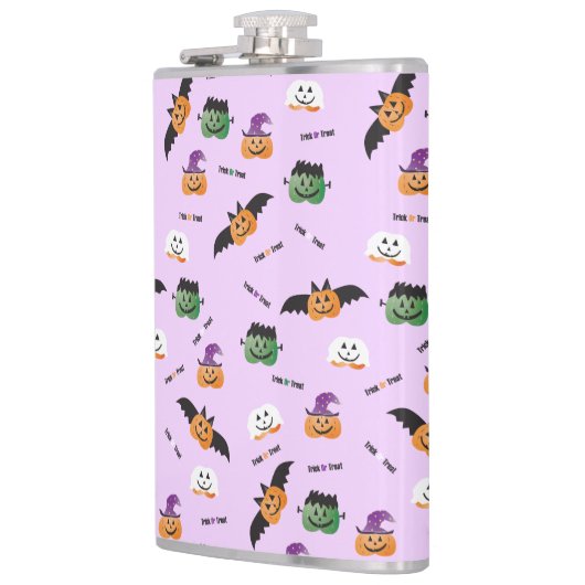 Pumpkin-Kostümmuster-Kürbislaterne Flachmann (Links)