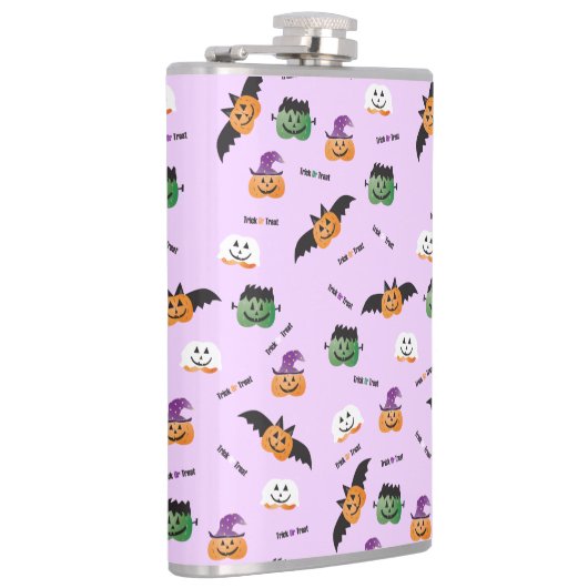 Pumpkin-Kostümmuster-Kürbislaterne Flachmann (Rechts)