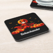 Pumpkin Kürbis o Bokchander (ボダ Untersetzerショ). Getränkeuntersetzer (Linke Seite)