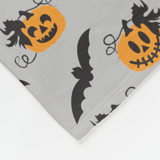Pumpkin Kürbislaterne Bat Pattern Halloween Fleecedecke (Ecke)