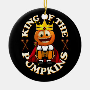 Pumpkin Kürbislaterne Funny Halloween King of the Keramik Ornament