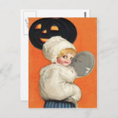 Pumpkin Kürbislaterne Girl Postkarte (Vorne/Hinten)